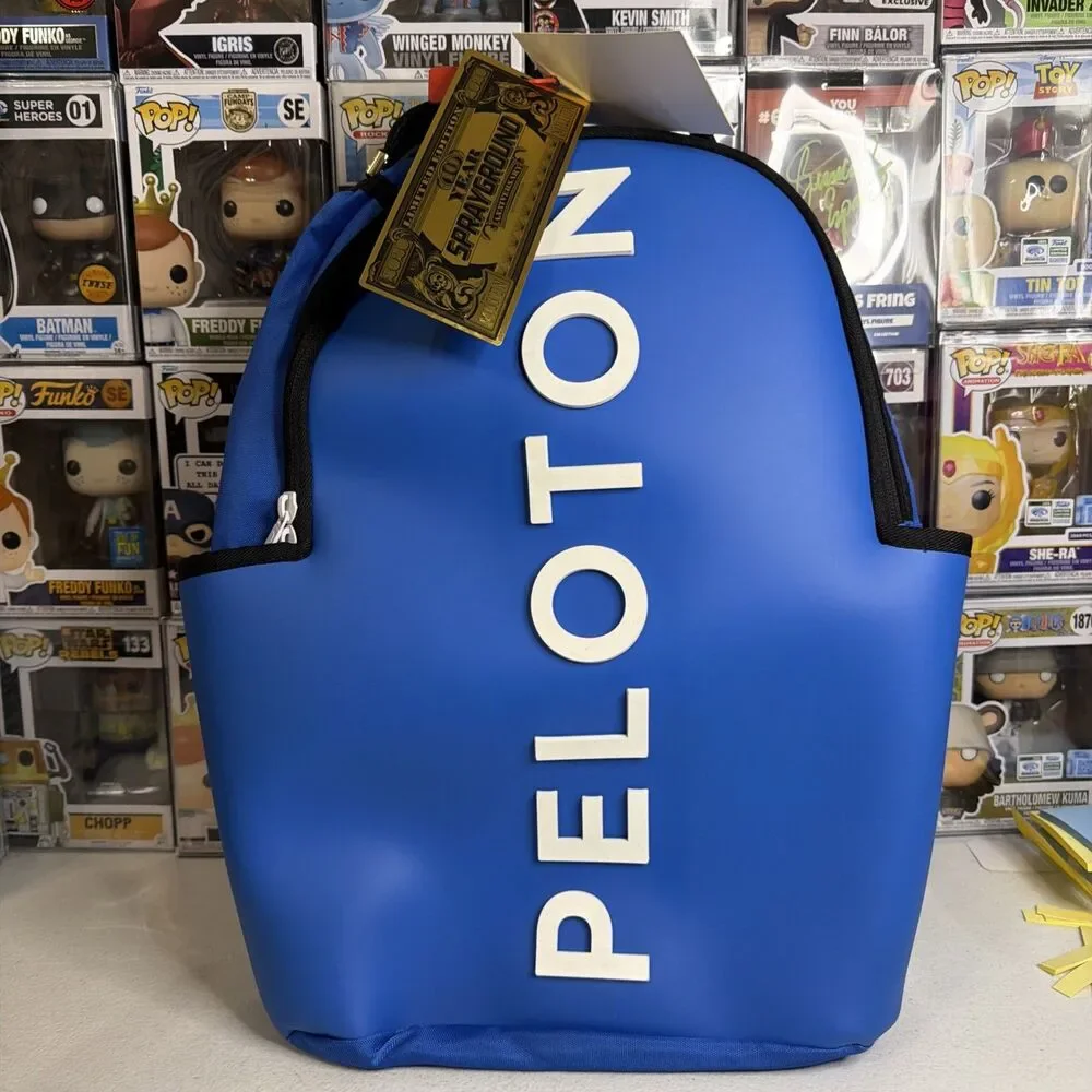 Sprayground Authentic X Peloton Limited Edition Backpack Gym Overnight Bag Blue